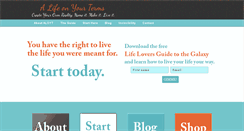 Desktop Screenshot of alifeonyourterms.com