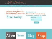 Tablet Screenshot of alifeonyourterms.com